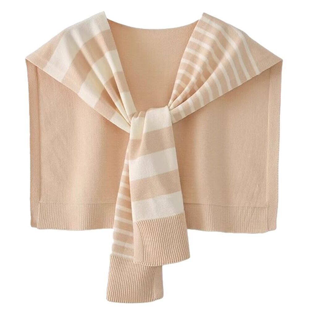 9765 Knitted Stripe Shawl Wraps For Women Designer Cardigan Vintage Scarf